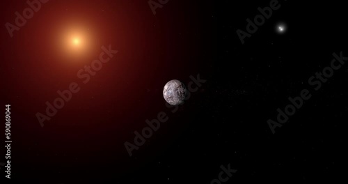 Towards exoplanet Proxima Centauri B with Alpha Centauri star and red dwarf star photo