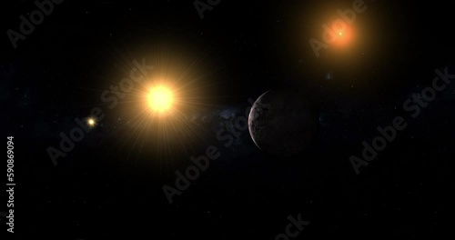 Towards exoplanet Proxima Centauri b with Alpha Centauri starS and red star photo