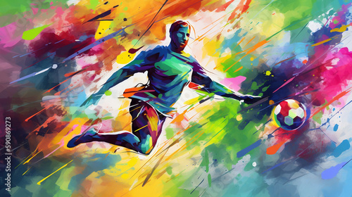 abstract colorful background of a soccer player © Monica Storm