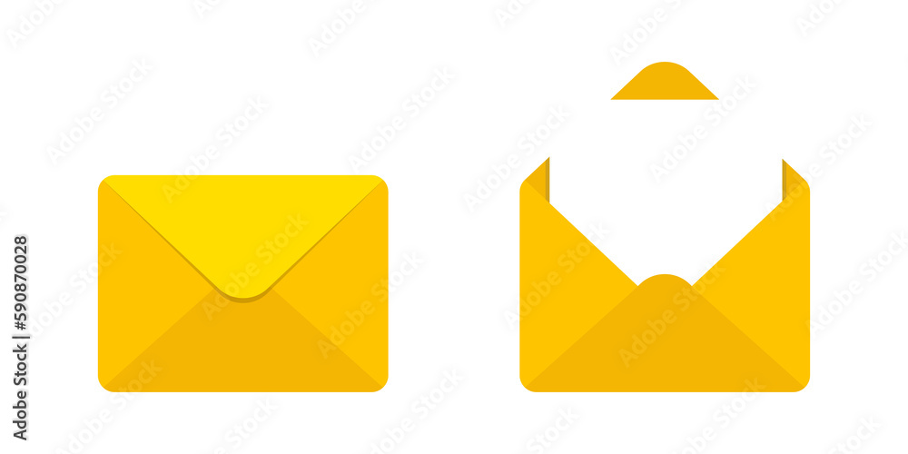 3D yellow color E-mail icon with blank paper transparent background. 3d render. 3D yellow color E-mail icon with blank paper transparent background. 3d render.