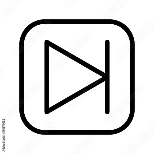 Multimedia video player icon, on white background.