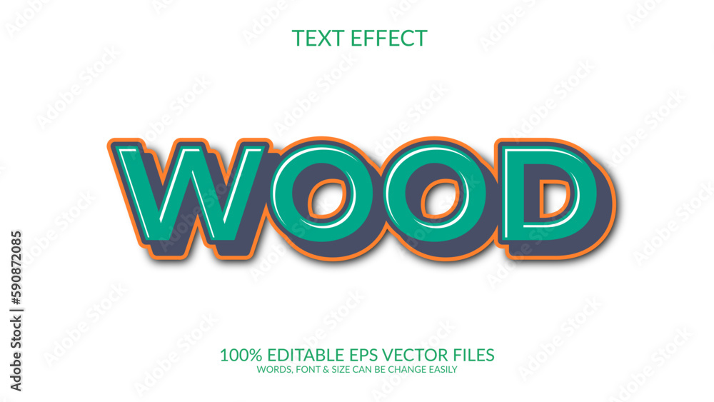 Wood 3D Vector Editable Text Effect Design Wood 3D Vector Editable Text Effect Design