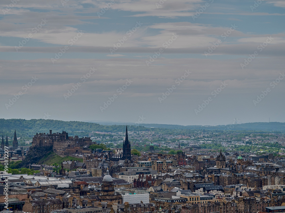 Edinburgh, capital of Scotland, from top of Arthurs seat.