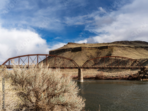 South Idaho desert Bridge crossing the Snake River