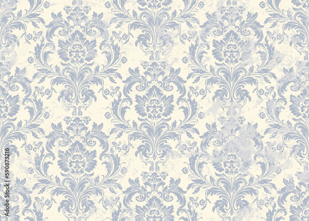 Vector damask seamless pattern background. Classical luxury old fashioned damask ornament, royal victorian seamless texture for wallpapers, textile, wrapping. Exquisite floral baroque template.	
 - obrazy, fototapety, plakaty 