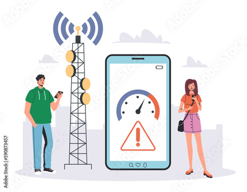 Internet technology wifi access error wi-fi loss concept. Vector graphic design illustration
