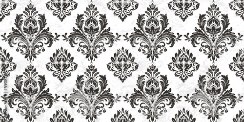 Vector damask seamless pattern background. Classical luxury old fashioned damask ornament  royal victorian seamless texture for wallpapers  textile  wrapping. Exquisite floral baroque template.  