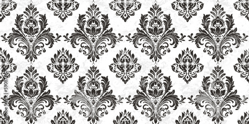 Vector damask seamless pattern background. Classical luxury old fashioned damask ornament, royal victorian seamless texture for wallpapers, textile, wrapping. Exquisite floral baroque template.	

