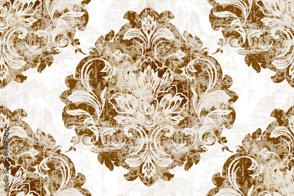 Vector damask seamless pattern background. Classical luxury old ...