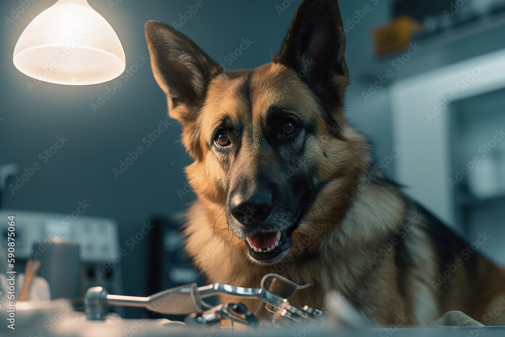 image of a dog being treated at a veterinary office. image of a dog being treated at a veterinary office.