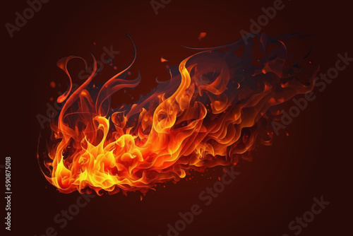 Realistic fire. Vector illustration desing.