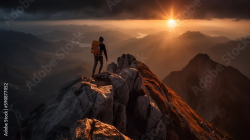 Success - Climbing to the top of a mountain © mattegg