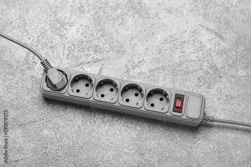 Gray electrical power strip...