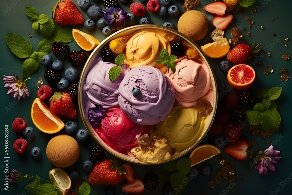 Multi-Ingredient Ice Creams. Generative AI Multi-Ingredient Ice Creams. Generative AI