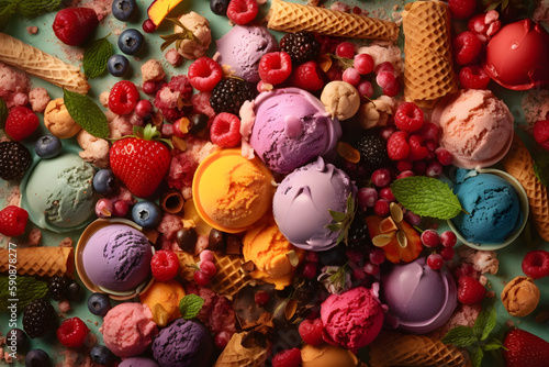 Multi-Ingredient Ice Creams. Generative AI