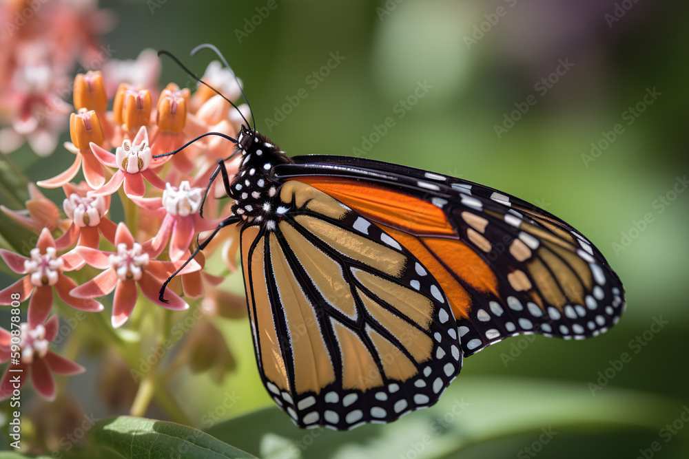Celebrating the Beauty of Summertime with a Stunning Macro Shot of a Monarch Butterfly Celebrating the Beauty of Summertime with a Stunning Macro Shot of a Monarch Butterfly