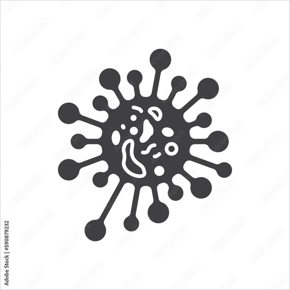 Illustration of virus vector icon. Corona virus icon flat sign design. Microbe symbol pictogram. Bactery icon. Coronavirus bacteria symbol. UX UI icon Illustration of virus vector icon. Corona virus icon flat sign design. Microbe symbol pictogram. Bactery icon. Coronavirus bacteria symbol. UX UI icon