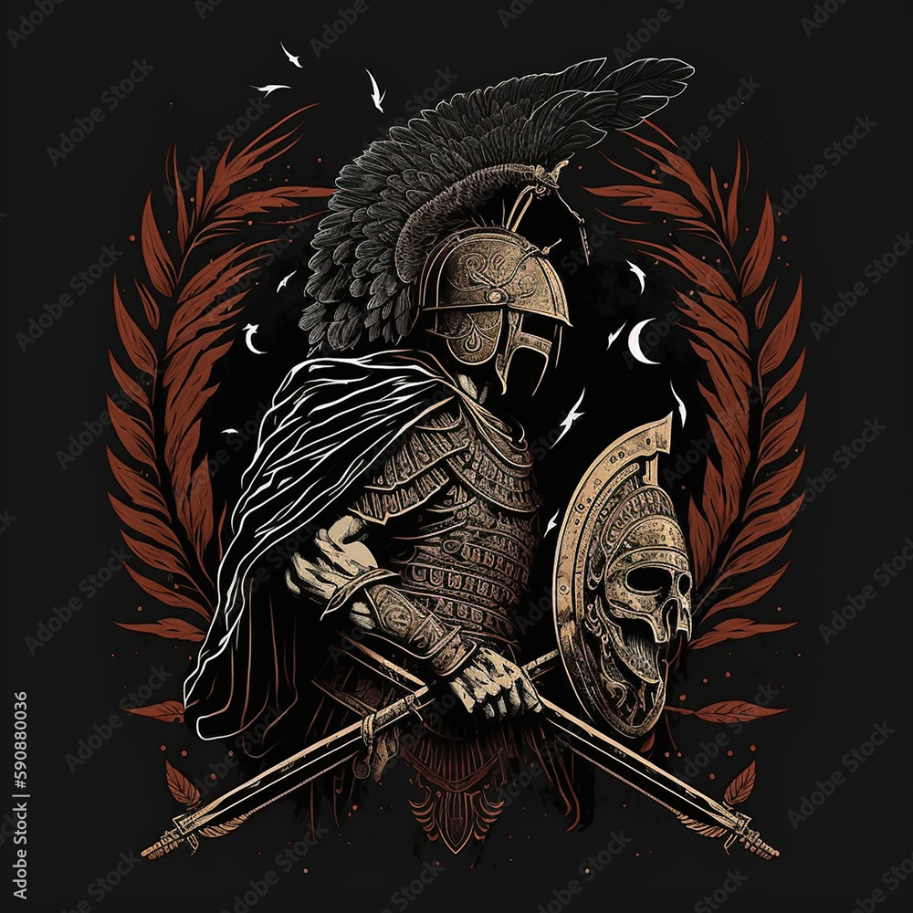 Fototapeta premium medieval knight with sword icon