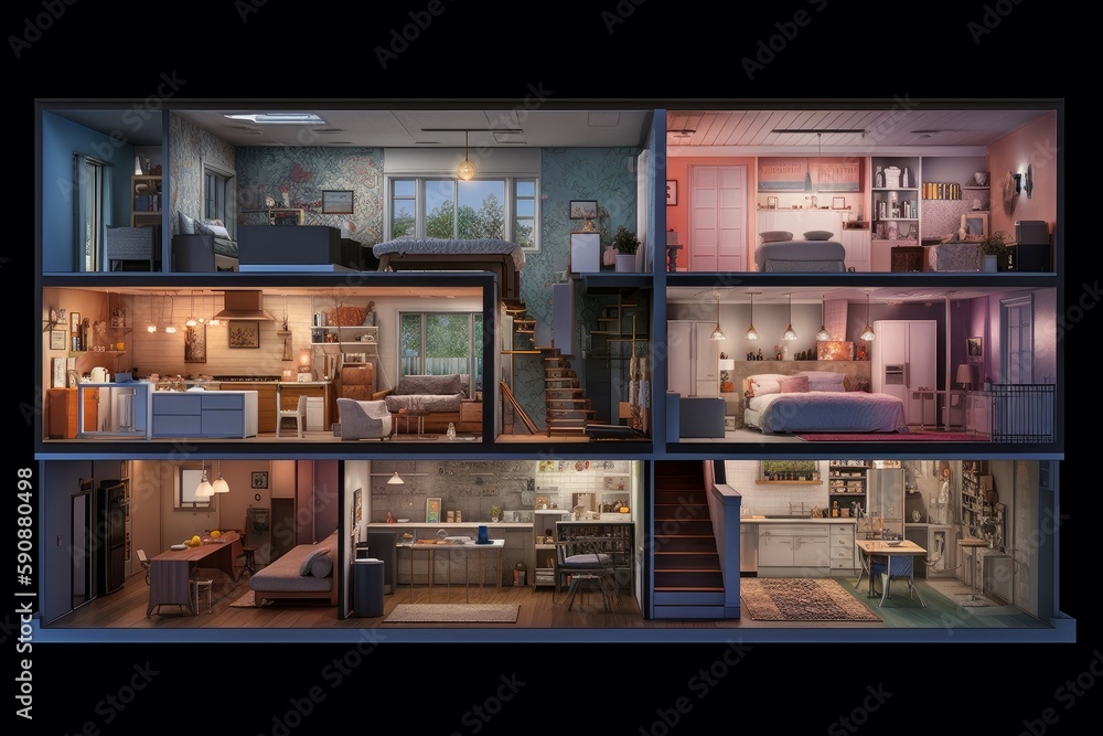 House interior room. Generate Ai House interior room. Generate Ai