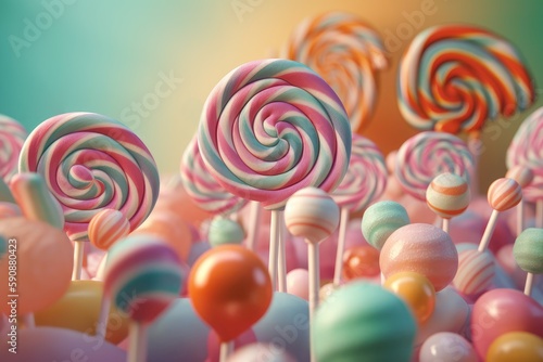 Candy sweet lollipop. Generate Ai