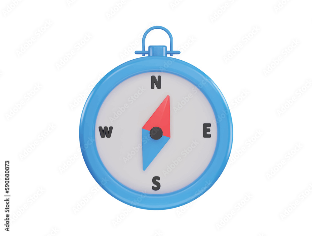 Location direction map navigation compass icon 3d rendering vector illustration