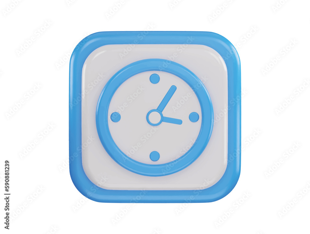 clock icon 3d rendering vector illustration clock icon 3d rendering vector illustration