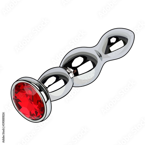 Long Jewel Butt Plug with Sensation Bumps Mature BDSM Fetish Gear Anal Plug