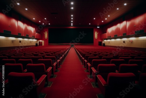 Movie theater red velvet. Generate Ai