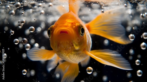 Gorgeous Goldfish in a Glass Tank