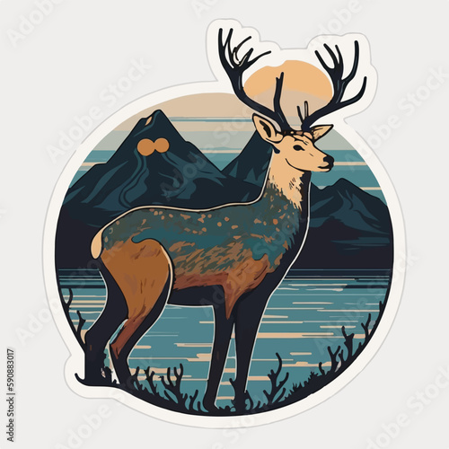 Playful deer with a mischievous expression in a vector format