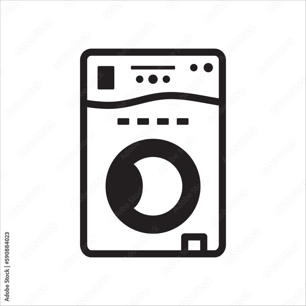 Washer vector icon. Washer flat sign design. Wash machine symbol pictogram. UX UI icon Washer vector icon. Washer flat sign design. Wash machine symbol pictogram. UX UI icon