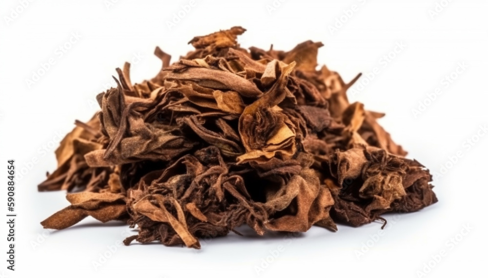 Tobacco material before making the cigarette smoke isolated on white background. Tobacco material before making the cigarette smoke isolated on white background.