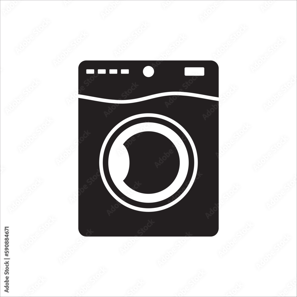 Washer vector icon. Washer flat sign design. Wash machine symbol pictogram. UX UI icon