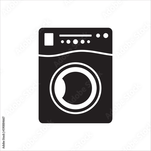 Washer vector icon. Washer flat sign design. Wash machine symbol pictogram. UX UI icon