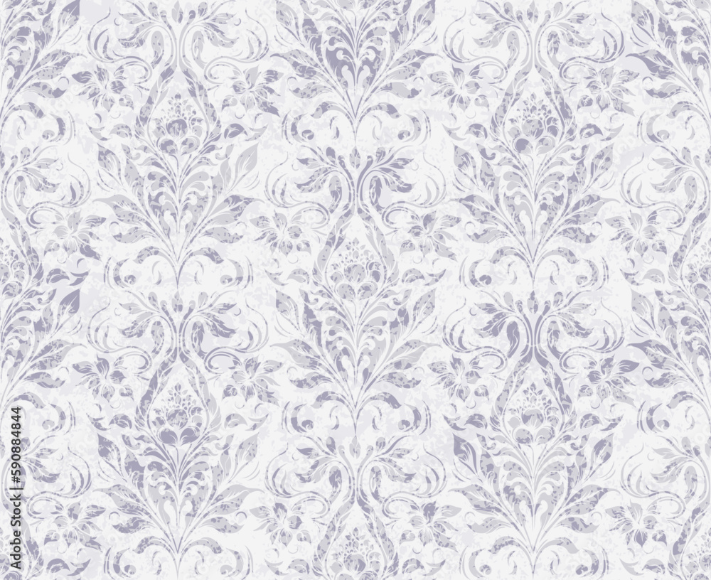 Vector damask seamless pattern background. Classical luxury old fashioned damask ornament, royal victorian seamless texture for wallpapers, textile, wrapping. Exquisite floral baroque template.	
