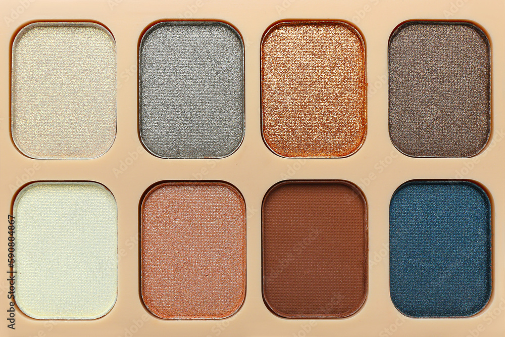 Fototapeta premium Beautiful palette of eyeshadows, closeup