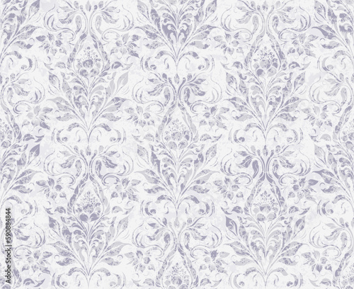 Vector damask seamless pattern background. Classical luxury old fashioned damask ornament, royal victorian seamless texture for wallpapers, textile, wrapping. Exquisite floral baroque template. 