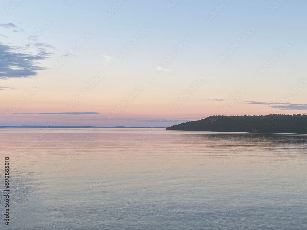 Beautiful Lake Superior in Thunder Bay Ontario during sunset