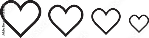 Heart icon, love concept isolated on white