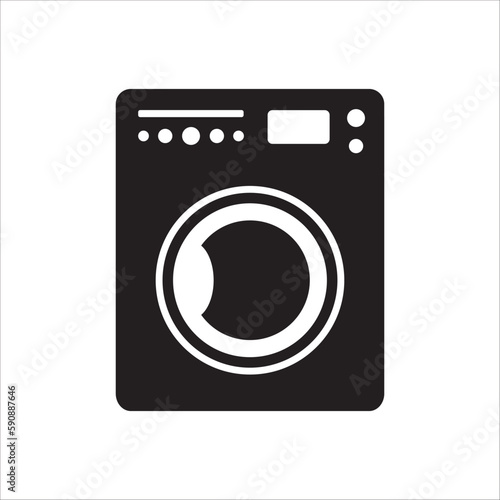 Washer vector icon. Washer flat sign design. Wash machine symbol pictogram. UX UI icon