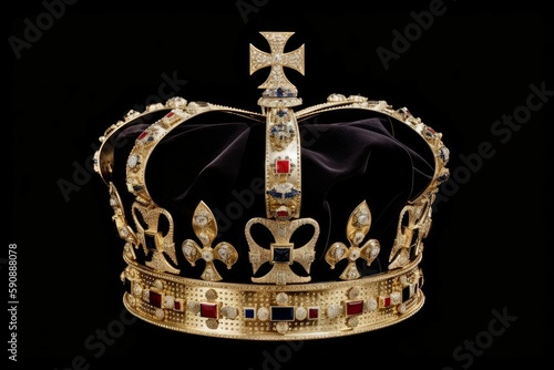 Gold britain crown. Generate Ai photo