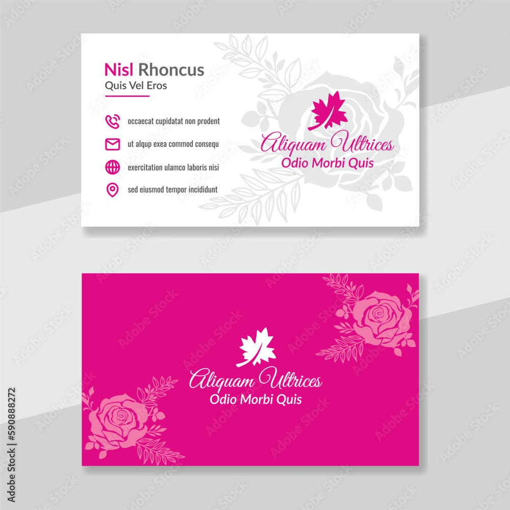 Floral Business Card Template .