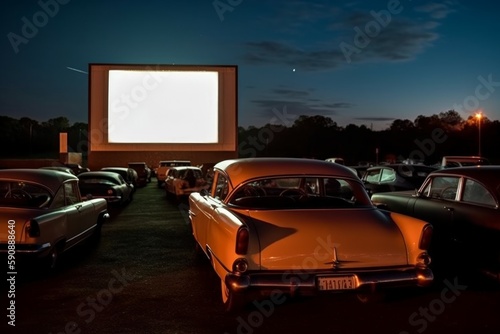 Car night cinema america. Generate Ai