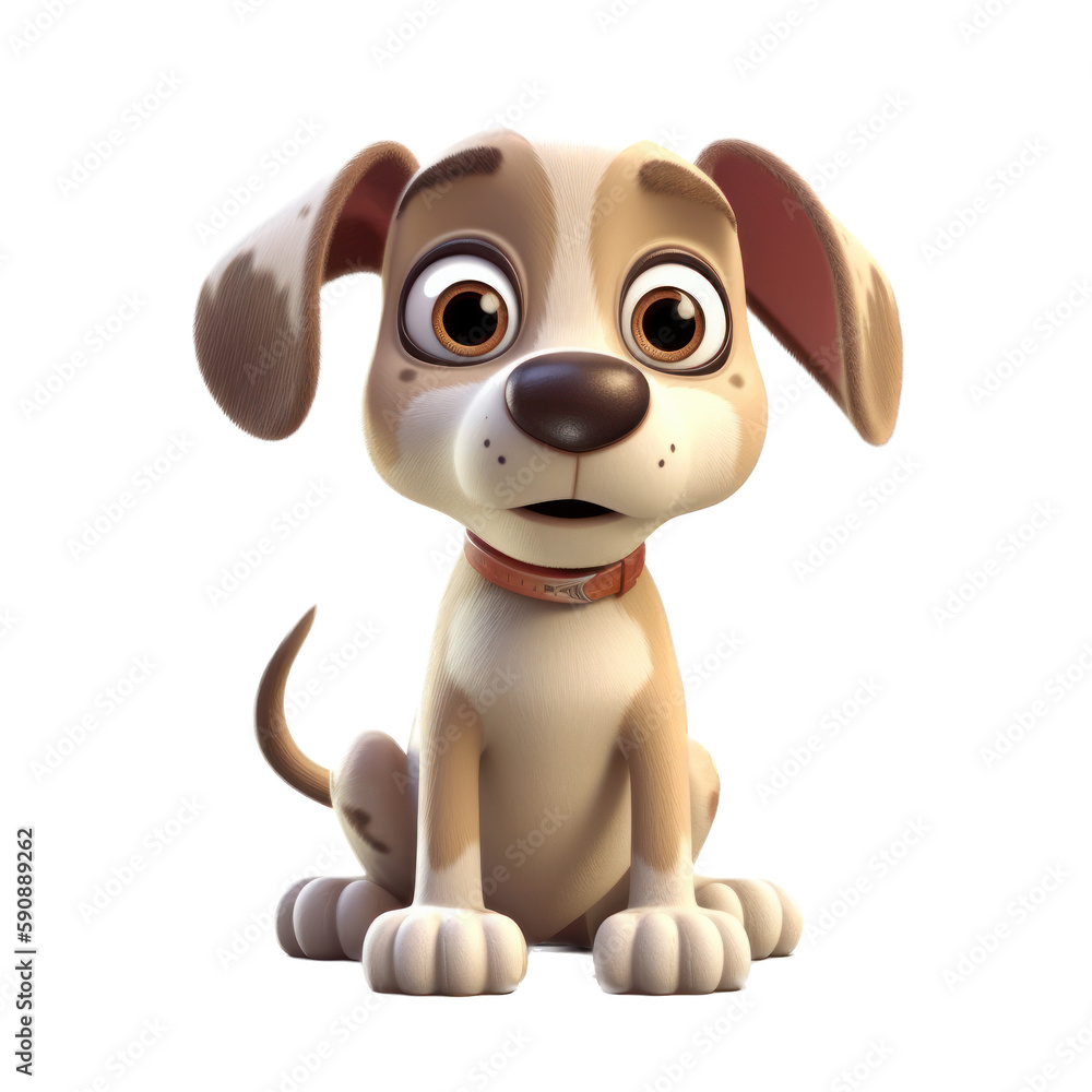 A small dog, 3d illustration, isolated A small dog, 3d illustration, isolated
