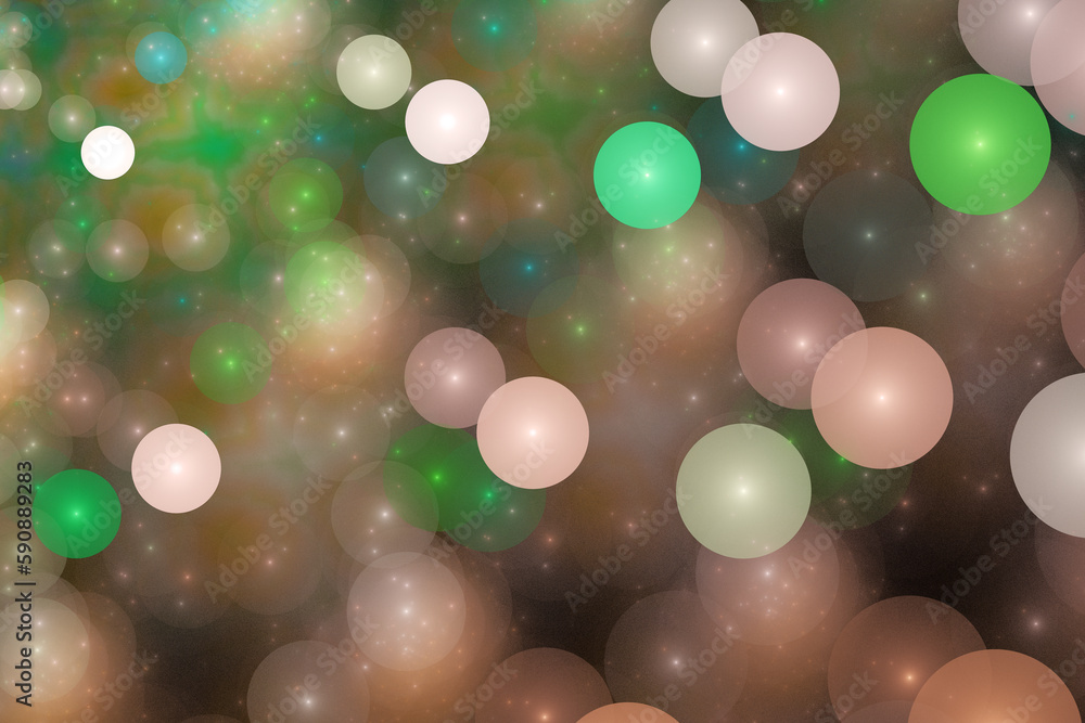 Brown green blurred pattern of small balls on a black background. Abstract fractal 3D rendering Brown green blurred pattern of small balls on a black background. Abstract fractal 3D rendering