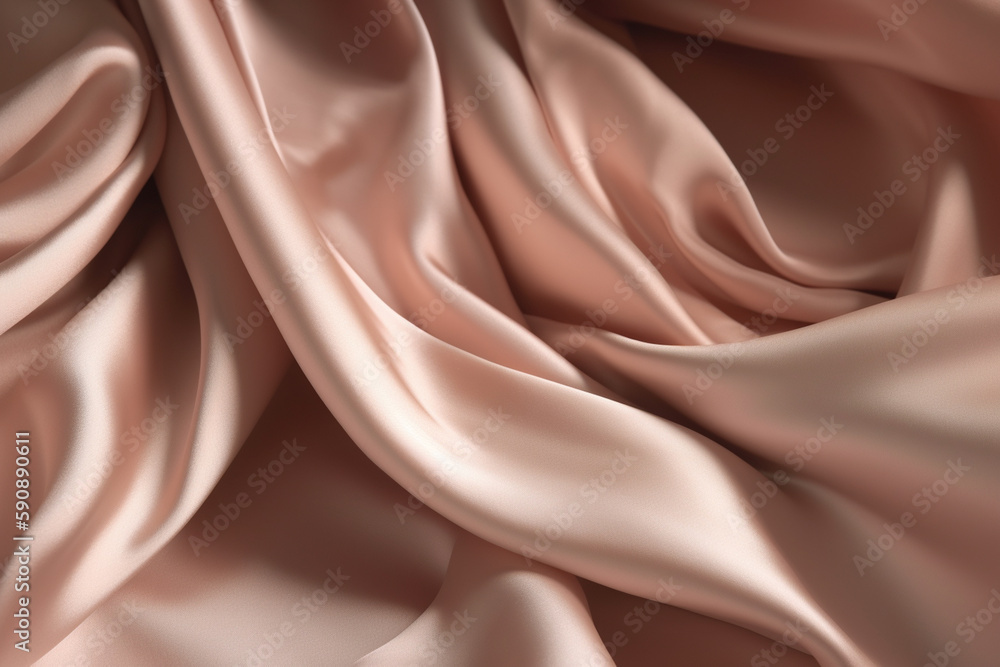 Fototapeta premium Silk fabric background, Pink color silk curve cloth background images