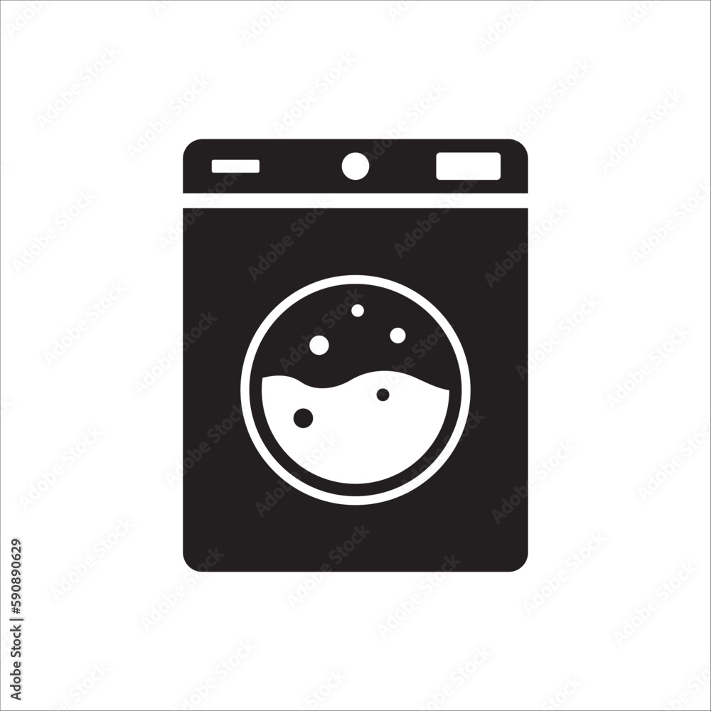 Washer vector icon. Washer flat sign design. Wash machine symbol pictogram. UX UI icon