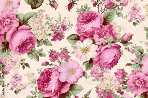 Fototapeta Naklejka Na Ścianę i Meble -  vintage spring flowers background