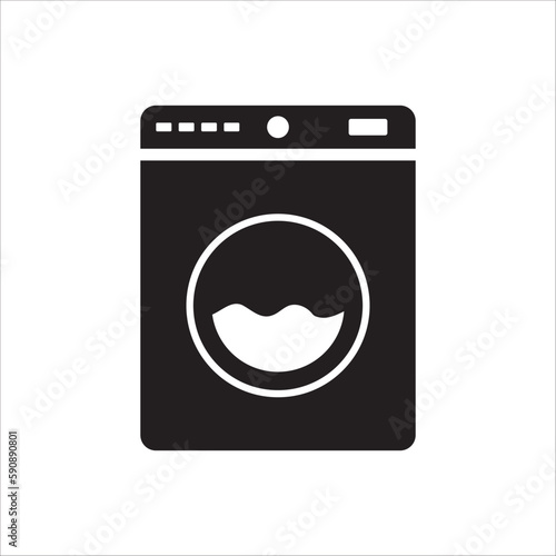 Washer vector icon. Washer flat sign design. Wash machine symbol pictogram. UX UI icon