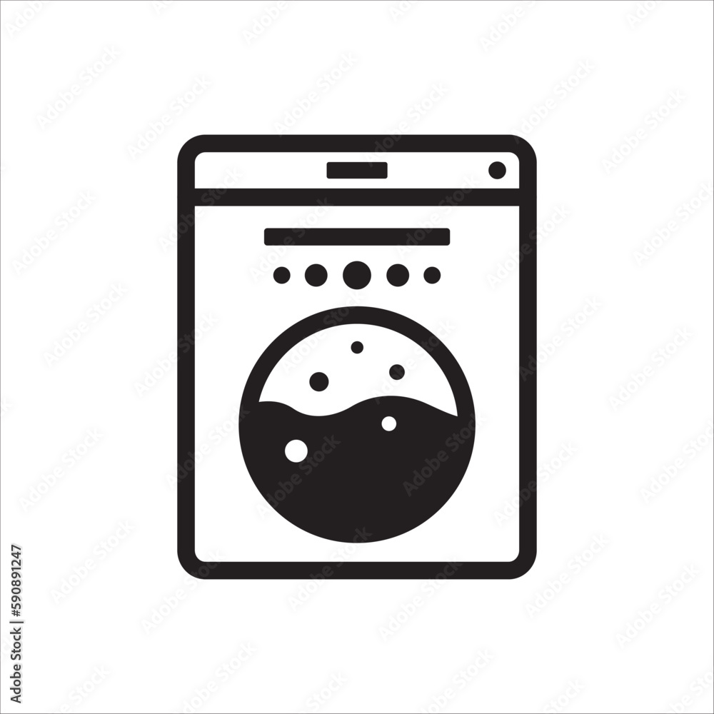 Washer vector icon. Washer flat sign design. Wash machine symbol pictogram. UX UI icon Washer vector icon. Washer flat sign design. Wash machine symbol pictogram. UX UI icon